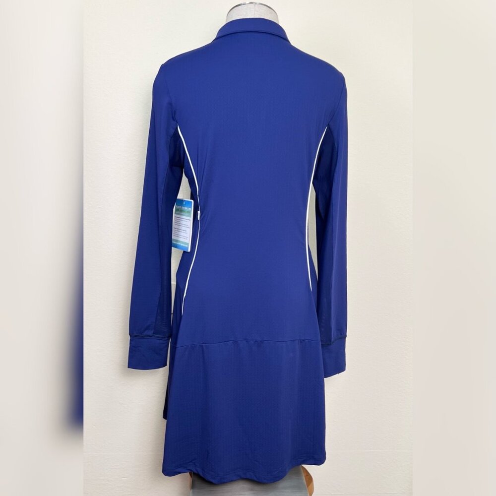 G LIFESTYLE Color Block Long Sleeve Mini Golf Athletic Dress w/Shorts M NEW - Picture 3 of 8
